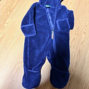 L.L. Bean Navy Kids One Piece Bunting 0-3 Mths